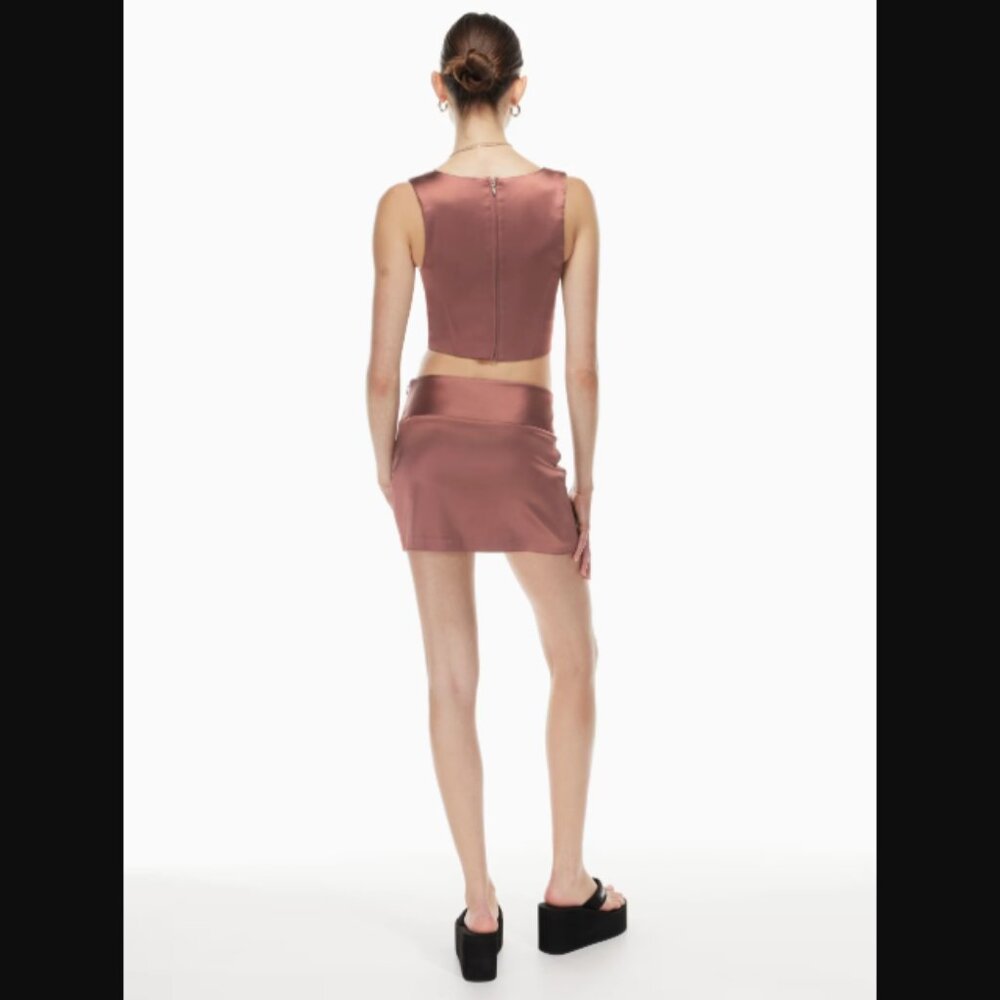 Aritzia Sunday Best Pink Satin Shiloh Bustier Corset Sleeveless Crop Tank $78.00 - Picture 14 of 14